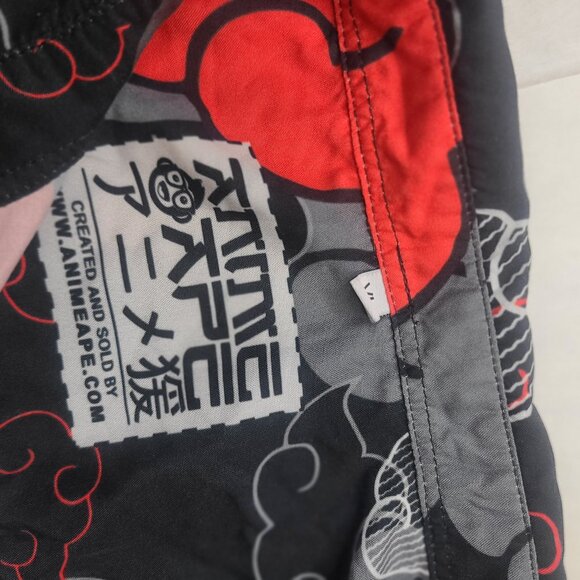 Animeape Men’s XL Hawaiian Shirt Red & White Ninja Dark Clouds Graphic Anime Sty - Picture 2 of 4